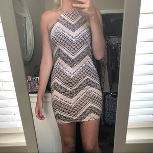 Nude Dress with Pattern